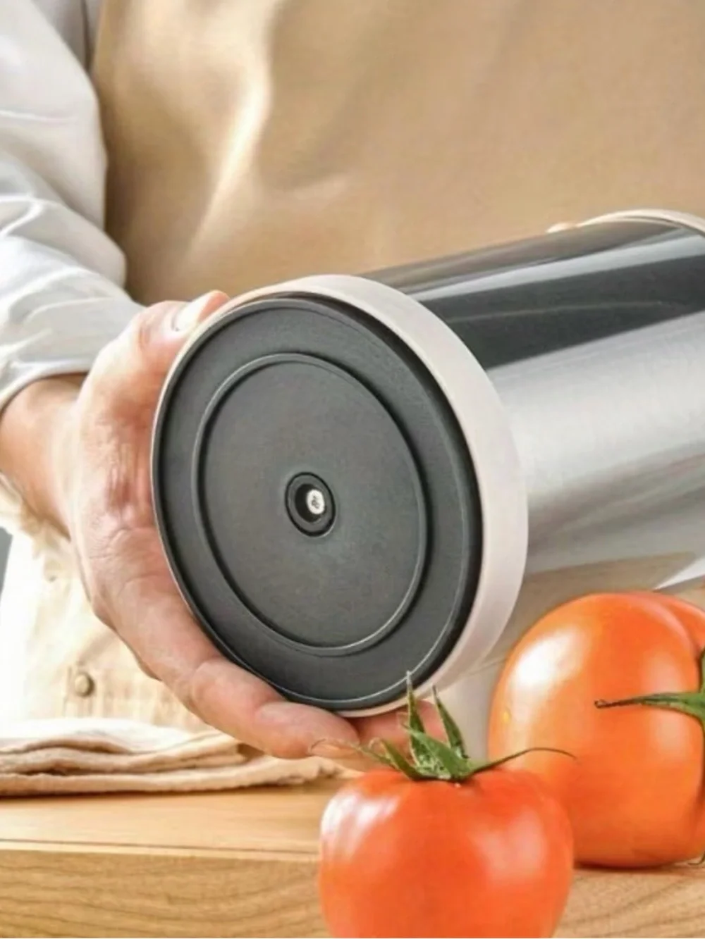 Beige Silicone & Stainless Steel 8-Piece Kitchen Utensil Set by
